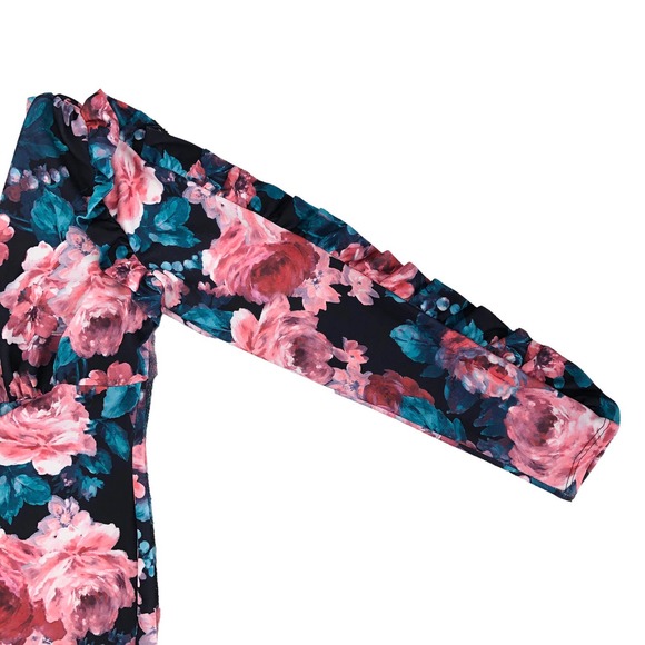 ASOS DESIGN NEW Womens Size 12 Ruffled Long Sleeve Floral Print Mini Dress - Picture 8 of 12